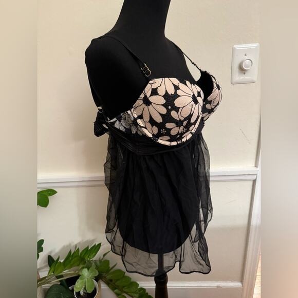 Victoria's Secret Sexy Little Thing Sheer‎ Mesh Push Up Babydoll lingerie 36D - Picture 3 of 9